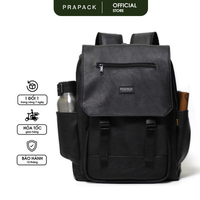 Balo Da Pu Thời Trang 2 Khóa Cài Premium - BL193