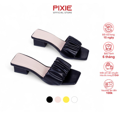 Guốc Cao Gót Nữ 3cm Quai Bèo Nhún Thời Trang Pixie X952