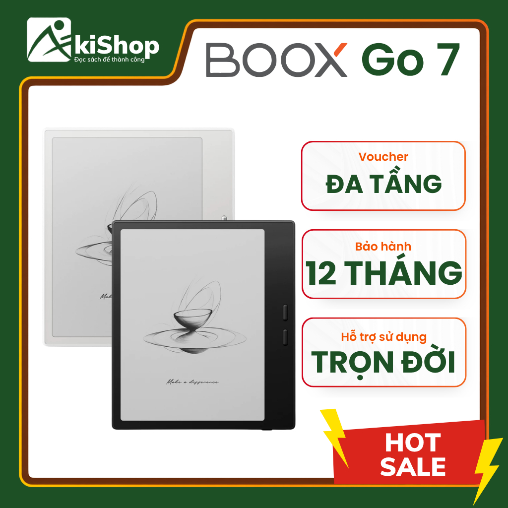Máy đọc sách Boox Go 7 Chính hãng Akishop - Sẵn hàng hỏa tốc HCM