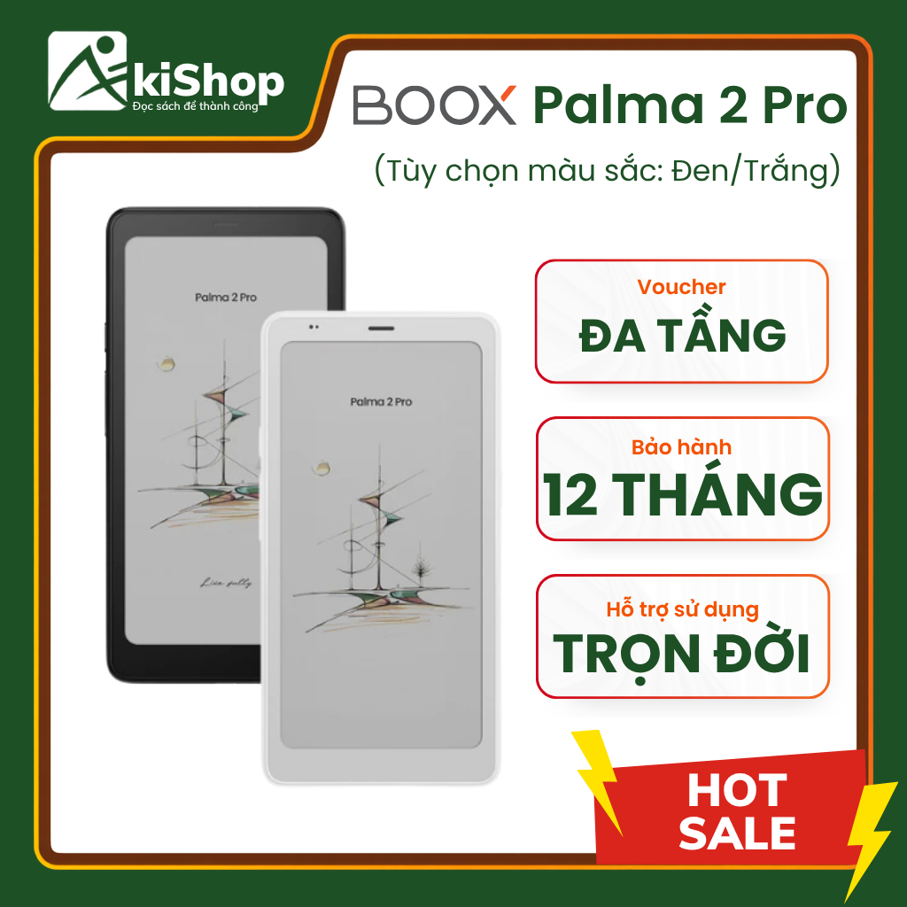 Máy đọc sách màu BOOX Palma 2 Pro chính hãng 6.13" E ink (8GB RAM/128GB ROM) Android 15 - Kho HCM