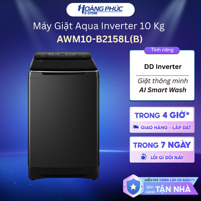Máy Giặt Aqua Inverter 10 Kg AWM10-B2158L(B) || 14 Kg AWM14-B2158L(B)  {TOÀN QUỐC}