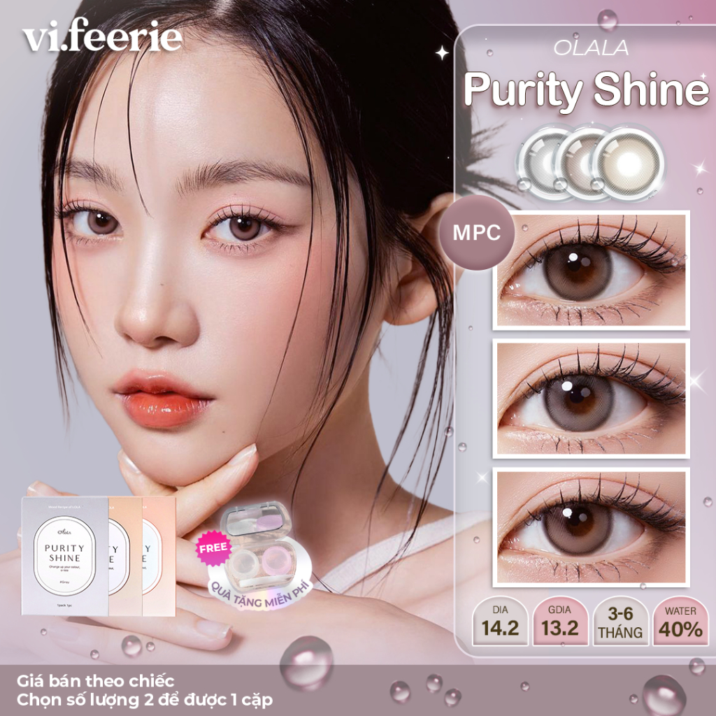 (OLOLA) Kính áp tròng (lens) áp tròng trong trẻo chính hãng 6 tháng PURITY SHINE Lens - VF Lens
