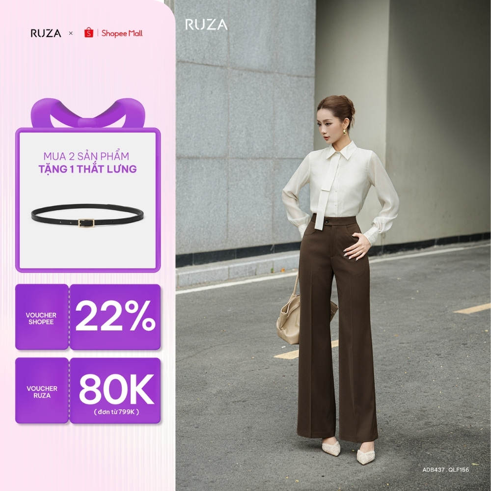 Quần tây nữ ống loe RUZA thời trang công sở chất dày dặn QLF155 QLF156