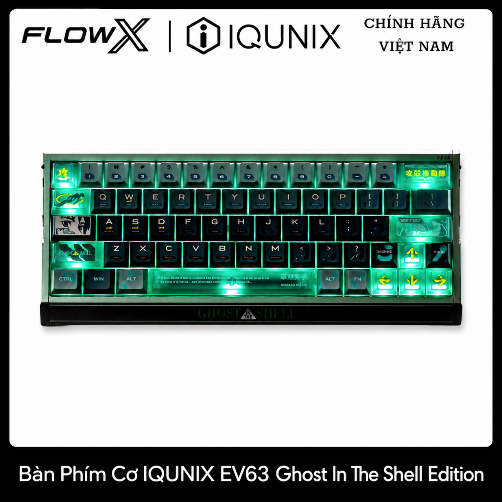 Bàn Phím Cơ Gaming IQUNIX EV63 Ghost in the Shell Shell Core Edition | Hall Effect Rapid Trigger