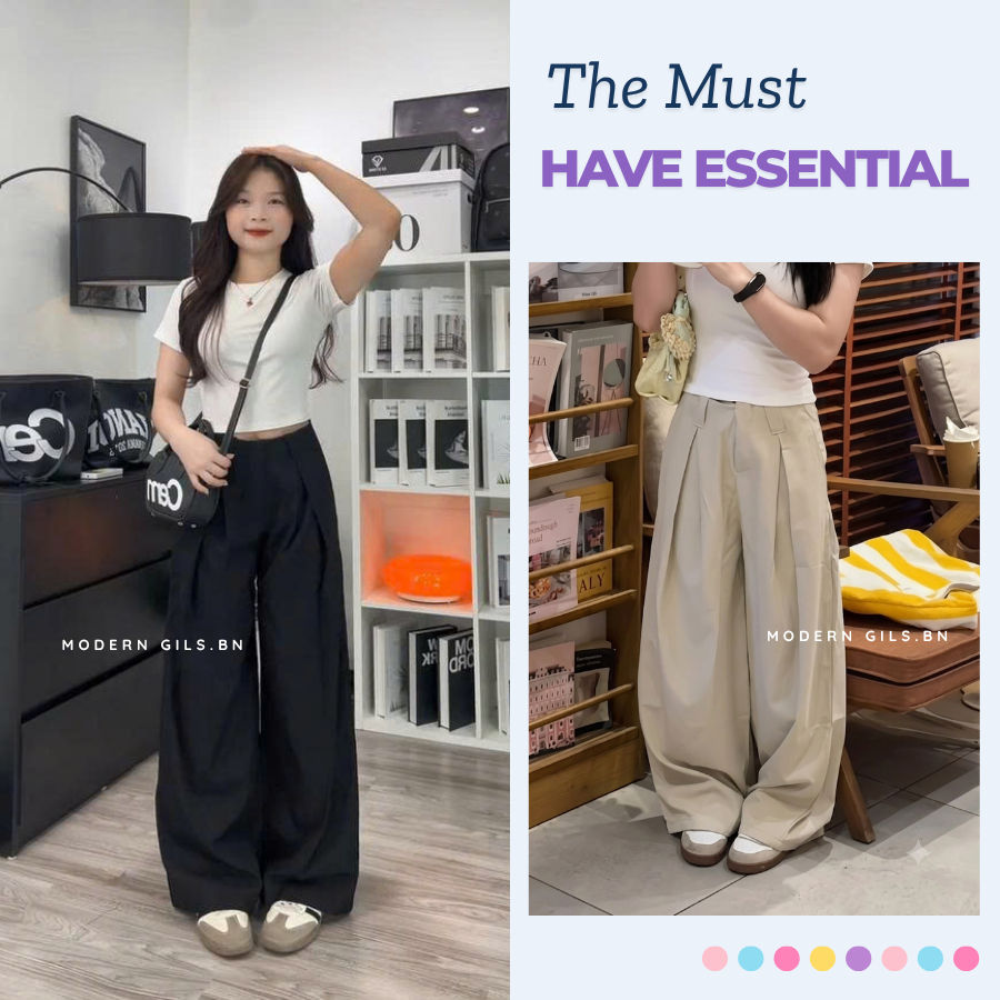 Quần Kaki Nữ Ống Suông Rộng, Quần Kaki Nữ Modern Girls Cực Tôn Dáng, Phong Cách Cá Tính