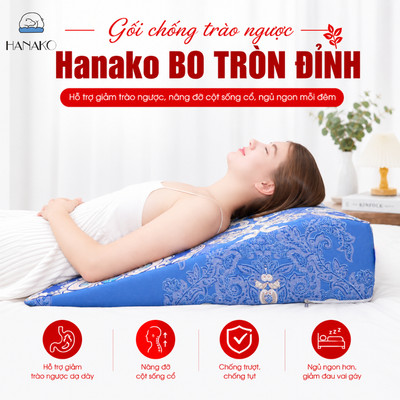 [HOẢ TỐC 4H] Gối Chống Trào Ngược Dạ Dày Hanako Thế Hệ 2 Chính Hãng Duy Nhất Tích Hợp Thoái Hoá Đốt Sống Cổ