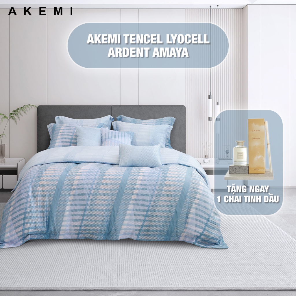 Bộ ga kèm Vỏ chăn Akemi Tencel Lyocell Ardent, gồm 6 món (King / Queen)