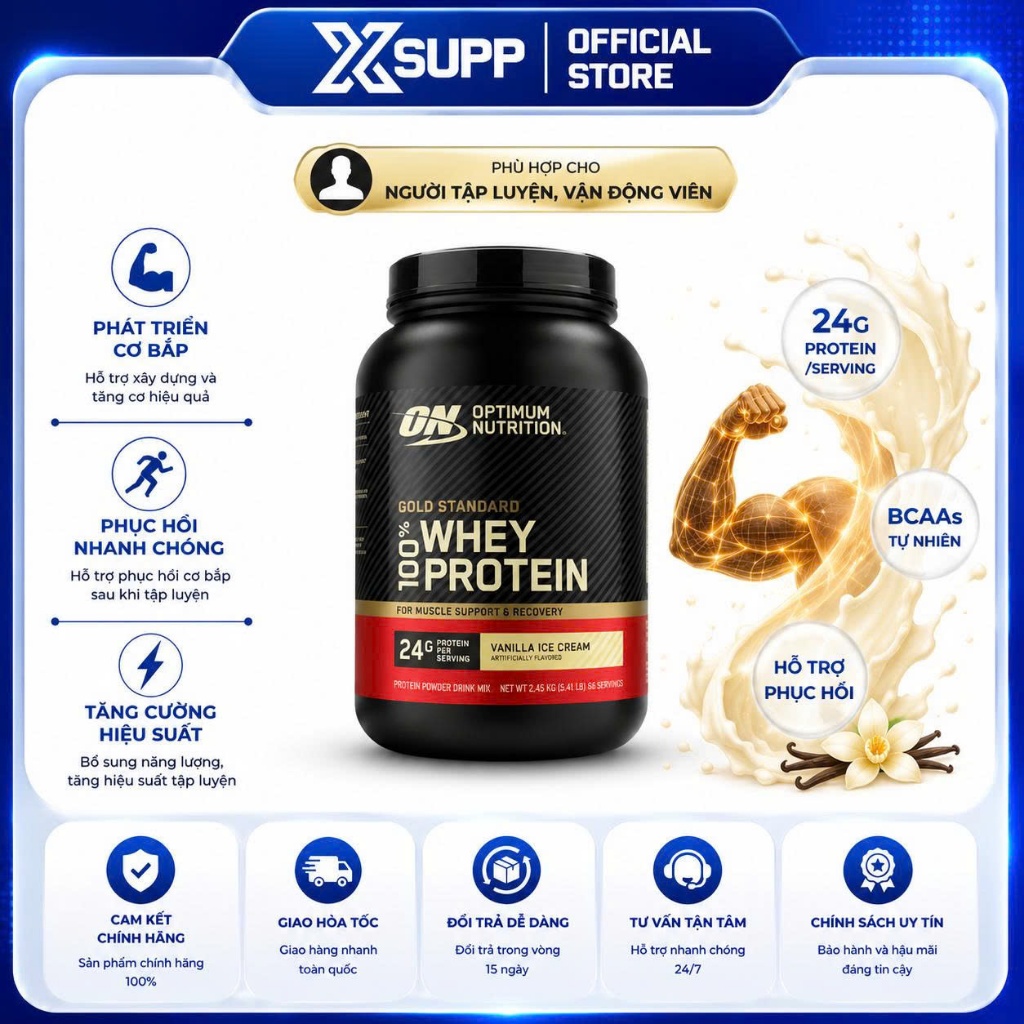 Optimum Nutrition Gold Standard Whey 1.5lbs Dạng Bột 22 Serving