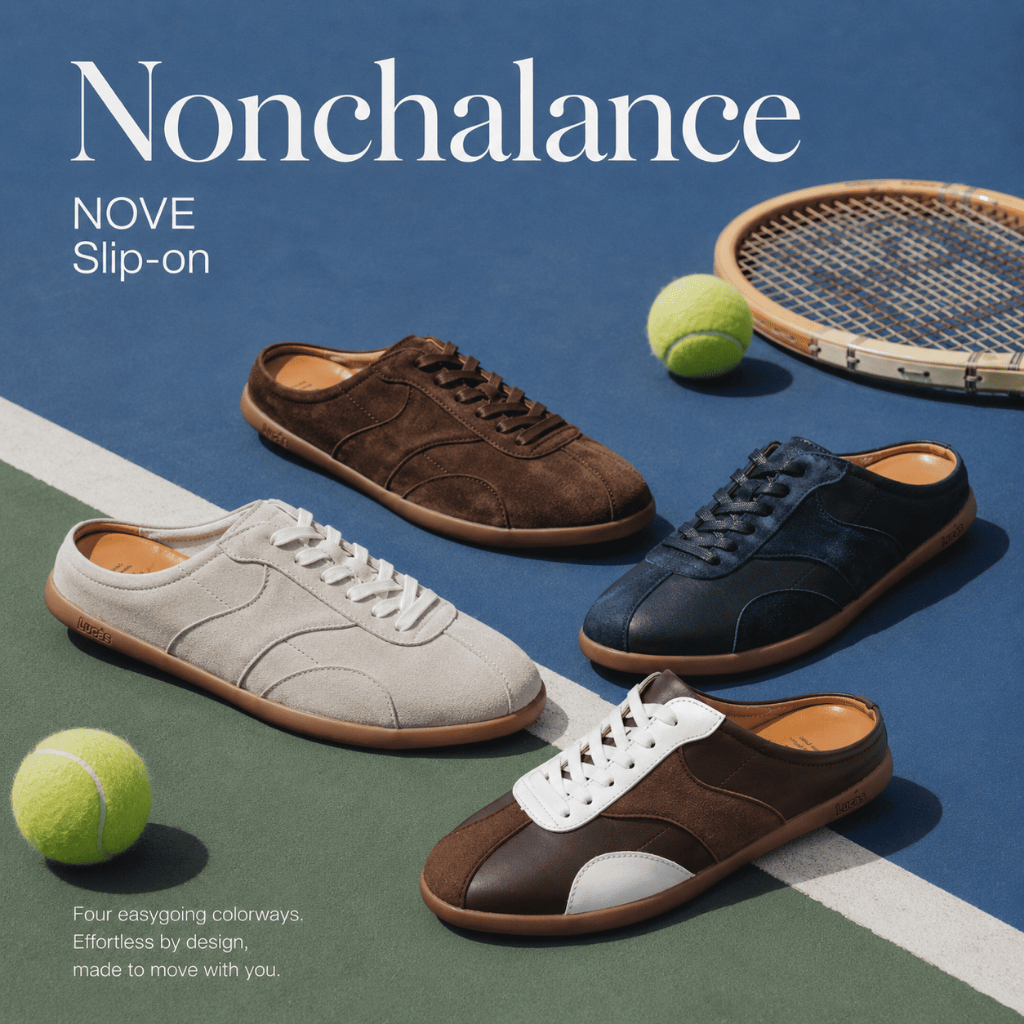 Giày Sục Nam Nữ Nove Slip On Lucas Shoes, Da Bò Thật Thoáng Khí Đế Mỏng