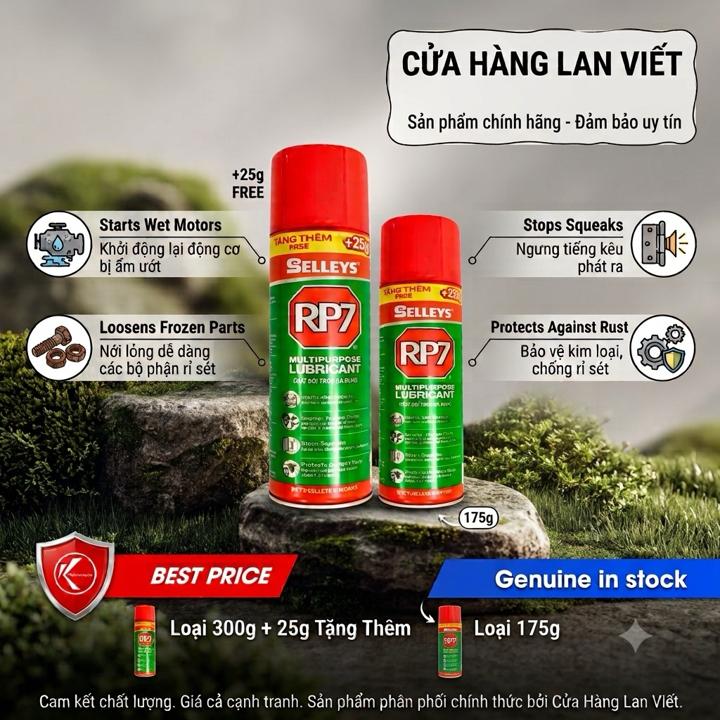 [CHÍNH HÃNG] Dầu Chống Rỉ Sét Và Bôi Trơn Đa Dụng Selleys RP7 - Đầy Đủ Kích Cỡ 175g & 300g