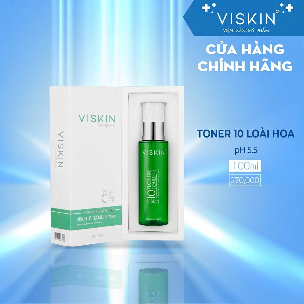 Toner 10 Loài Hoa VISKIN Cân Bằng & Dưỡng Da pH 5.5 - 100ml [CHÍNH HÃNG]