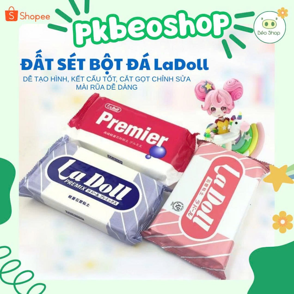 Đất sét Nhật tự khô LaDoll Premix Premier đất nặn Trung Fino clay Oummaa Italy Das dòng bột đá nhựa