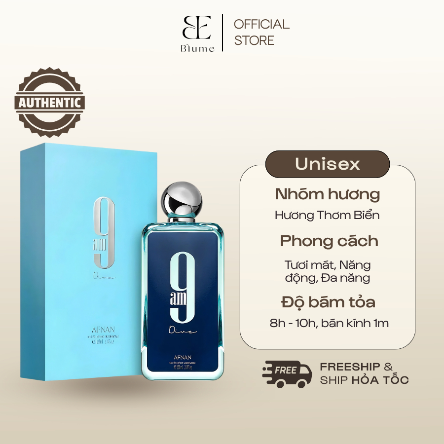 [ FULLSIZE 100ML ] Nước Hoa UNISEX 9AM DIVE Mùi tươi mát - Blume Tiệm Nước Hoa