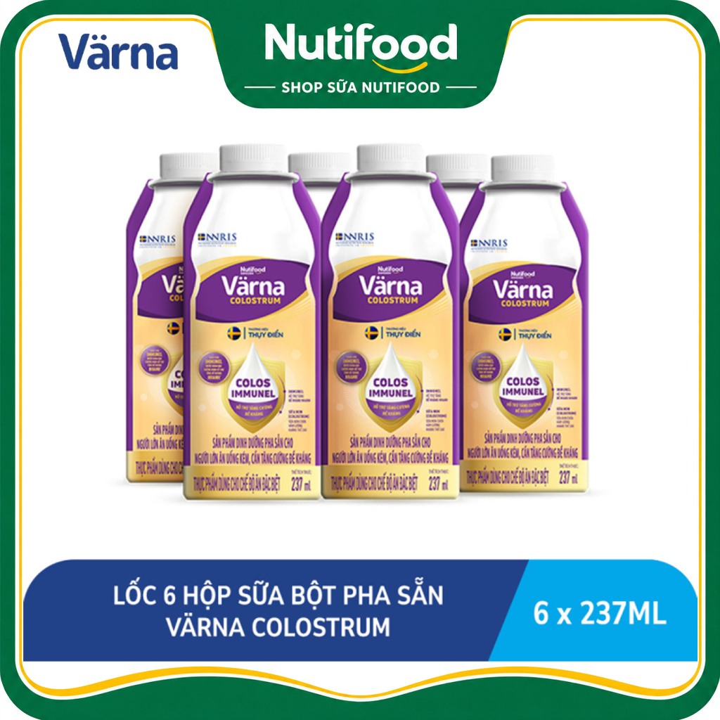 Lốc 6 chai 237ml Sữa Bột Pha Sẵn Varna Diabetes/ Complete/ Elite/ Colostrum -SHOP SỮA NUTIFOOD
