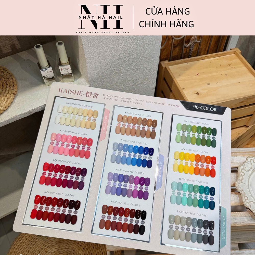 Set sơn gel Kaise 96 màu tặng kèm bảng màu+base,top