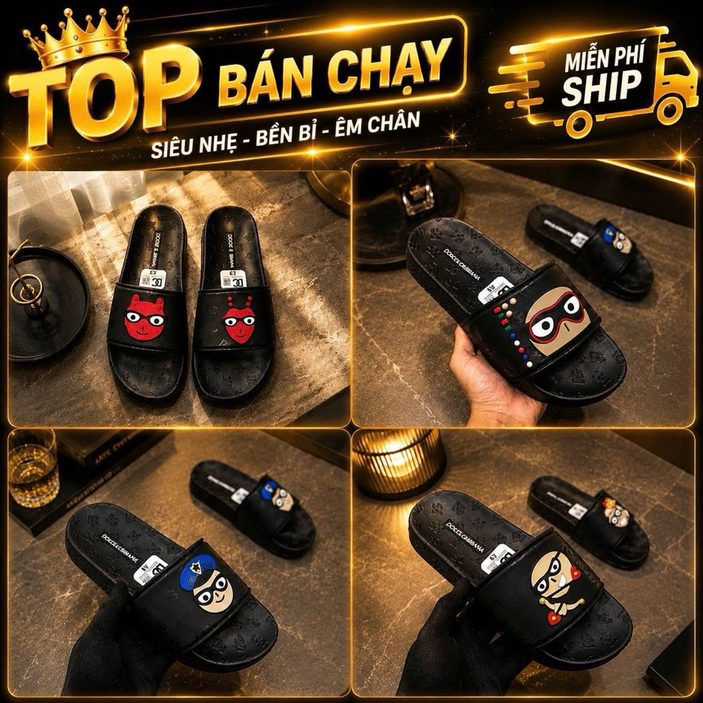 Dép nam nữ đẹp  boy phố 2026 mẫu hot, dép nam boy phố đế Chữ, đúc cao su đặc siêu đặc