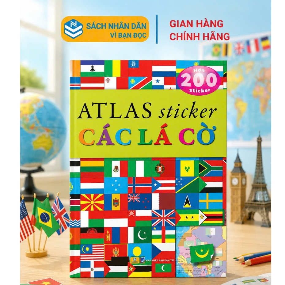 Sách - ATLAS sticker CÁC LÁ CỜ - Hơn 200 Sticker - ndbooks
