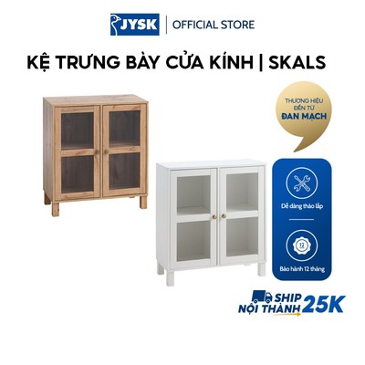 Kệ trưng bày cửa kính | JYSK SKALS | gỗ công nghiệp/kính | nhiều màu | R71xS35xC71/81cm