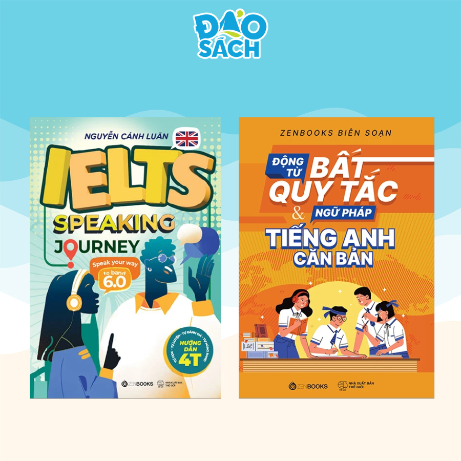 Combo Sách ELTS Speaking Journey: Lộ trình tự học IELTS Speaking từ cơ bản đến band 6.0 + Động Từ Bấ