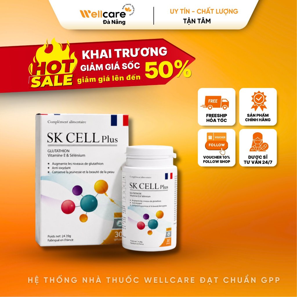 [✅CHÍNH HÃNG] SK CELL Plus - Hỗ Trợ Làm Đẹp Da, Chống Oxy Hóa - Hộp 30 Viên