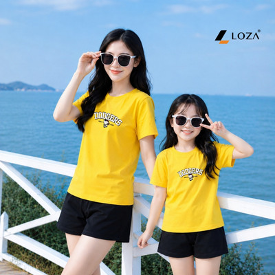 Set đồ đôi mẹ và bé in hình mèo kitty chất liệu thun cotton Loza VP706-SB706