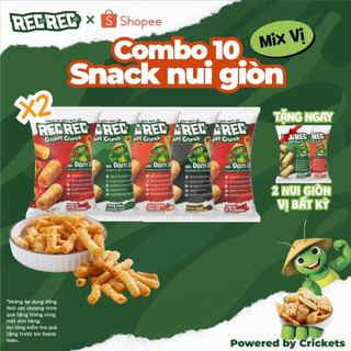 Combo 10 Gói Nui Giòn Rôm Rốp Mix Vị REC REC - Snack Ăn Vặt - Bim Bim Giàu Đạm