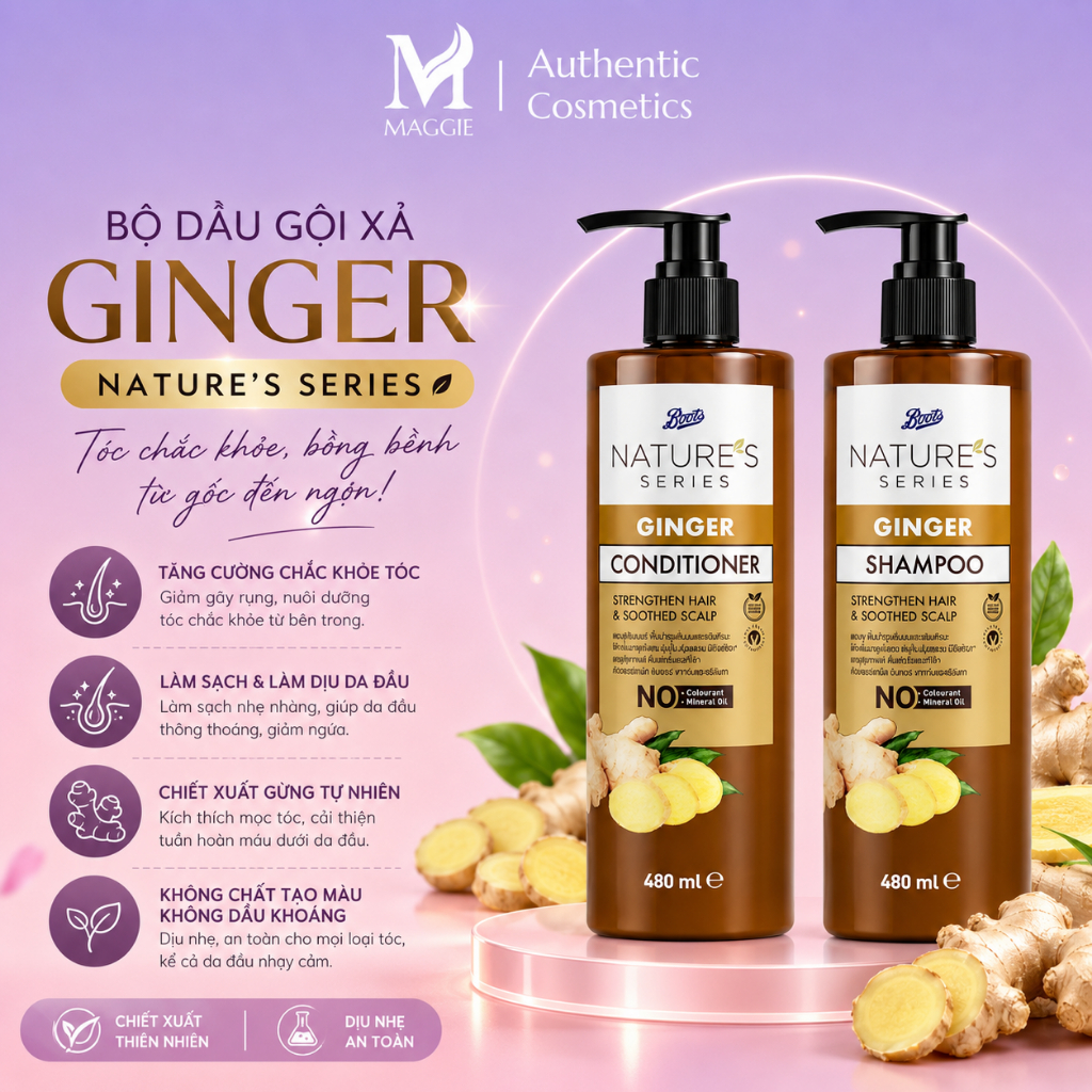 Dầu Gội Gừng Nature's Series Ginger Shampoo 480 ml.