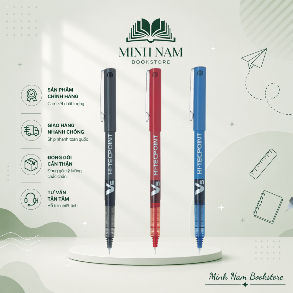 Combo 1/3 Bút Pilot mực nước Hi-Techpoint V5 tip ngòi 0.5mm