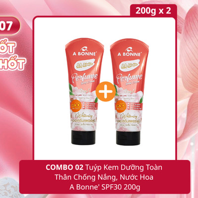 COMBO 2 Tuýp Kem Dưỡng Toàn Thân Chống Nắng Hương Nước Hoa A Bonne' SPF30 200g