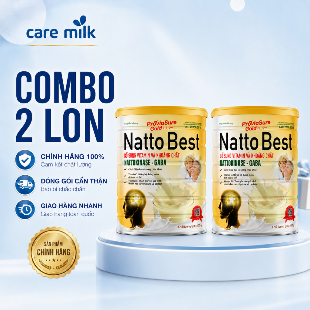 Combo 2 Lon Sữa Natto Best ProviaSure Gold Plus Dinh Dưỡng, Hỗ Trợ Xương Khớp & Sức Khỏe