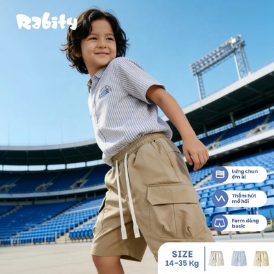  Quần short kaki túi hộp bé trai Rabity 930.042