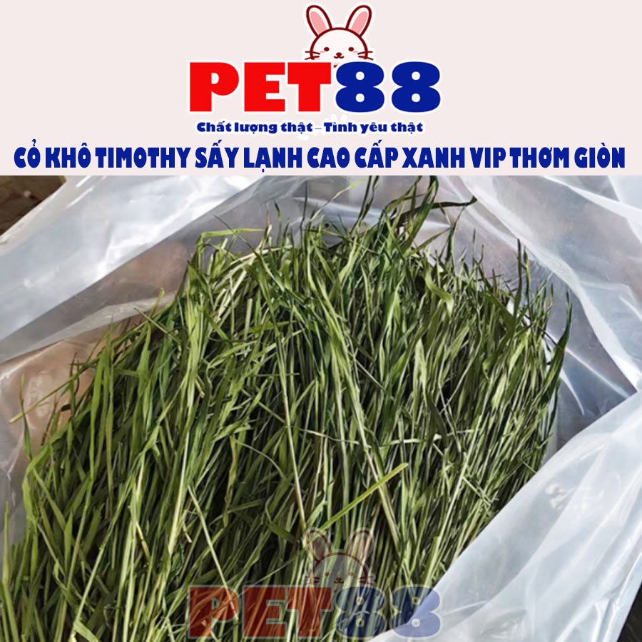 Cỏ Timothy sấy lạnh cao cấp xanh vip giòn thơm ngon - PET88