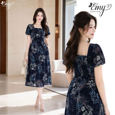 Đầm Thiết Kế EMY Thời Trang Cao Cấp EM9786 Vải Voan Cát Thanh Lịch Đi Tiệc