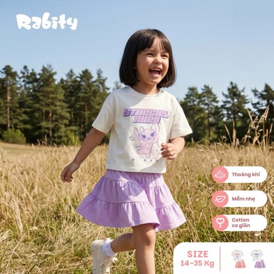  Set váy thun ngắn tay bé gái Rabity 557.004