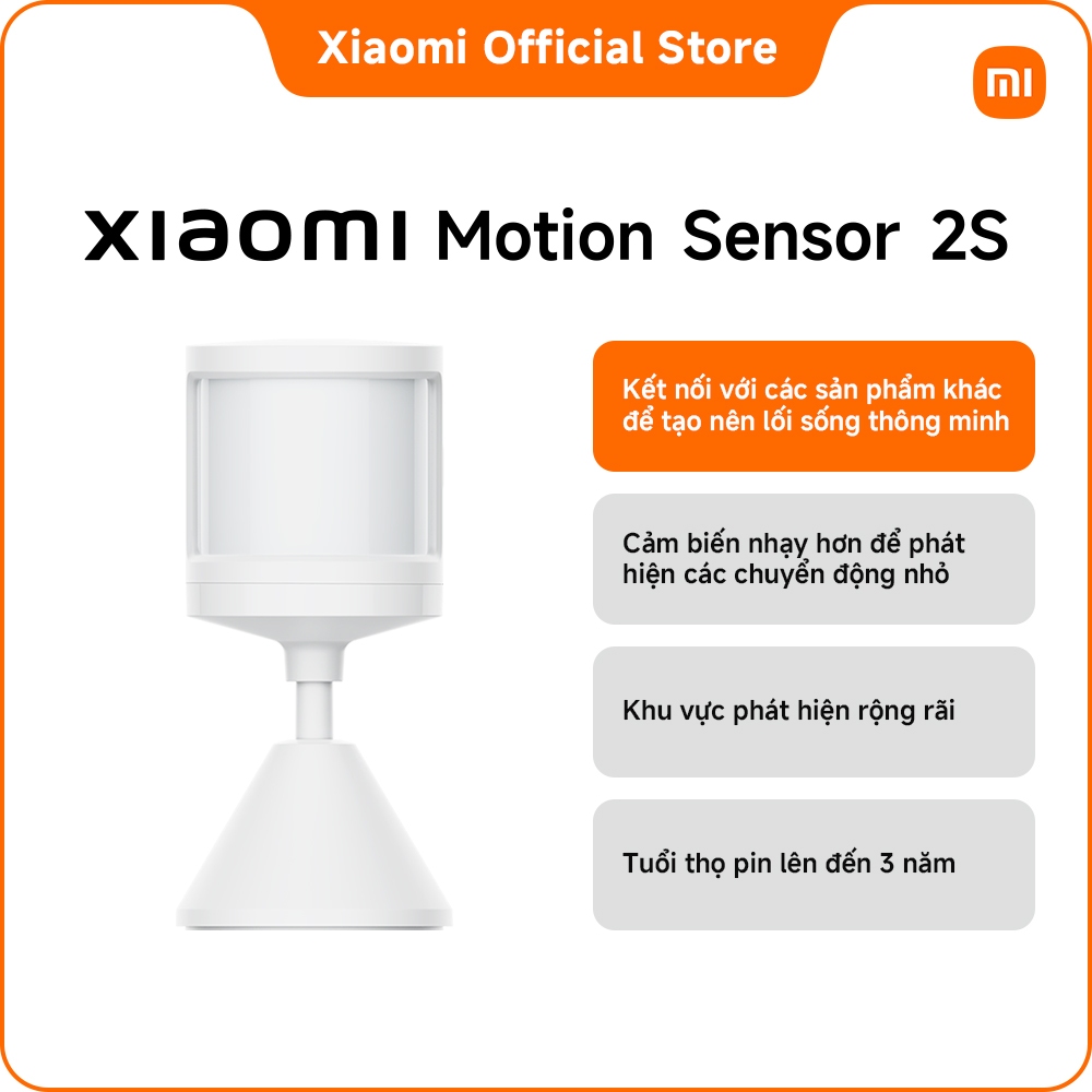Mi Motion Sensor 2S | Độ nhạy cao | Phát hiện độ sáng | Tự động hóa | Thời lượng pin lên đến 3 năm