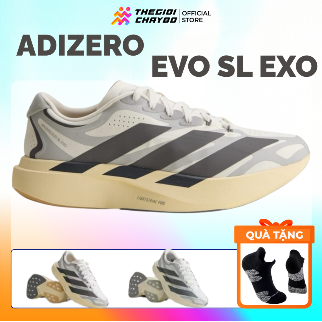 Giày Chạy Bộ Adidas Adizero EVO SL EXO Nam Nữ - Đệm Lightstrike Pro Nhẹ Êm Chạy Tốc Độ
