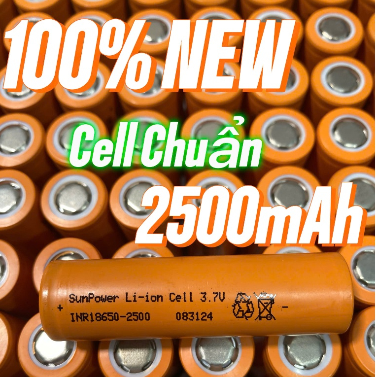( COMBO 5) Cell PIN 18650 Mới  Pin Dung Lượng Chuẩn 1200mAh ,1800mAh,2000mAh ,2500mAh  4,2V PIN MỚI