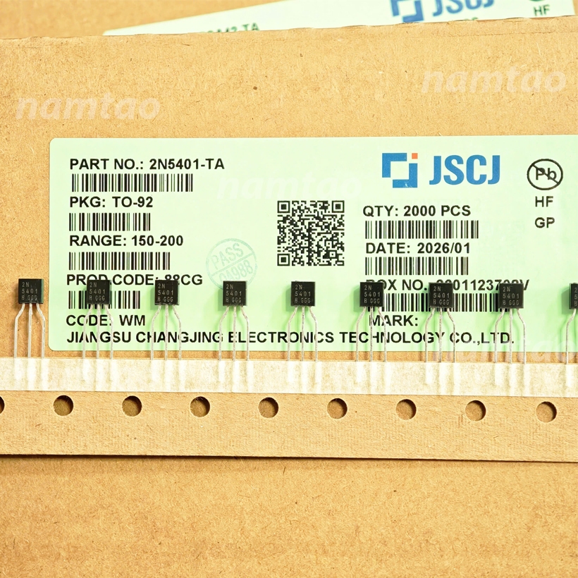 (50 chiếc) Transistor 2N5401 5401  chính hãng CJ chân đồng đóng dây