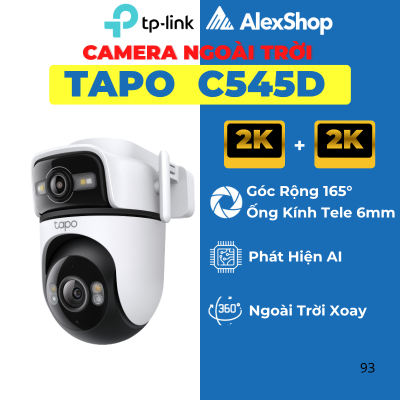 [6M] Camera 2 Mắt AI Tapo C545D / C246D, Ngoài Trời Góc Siêu Rộng Phân Giải 3M + 3M