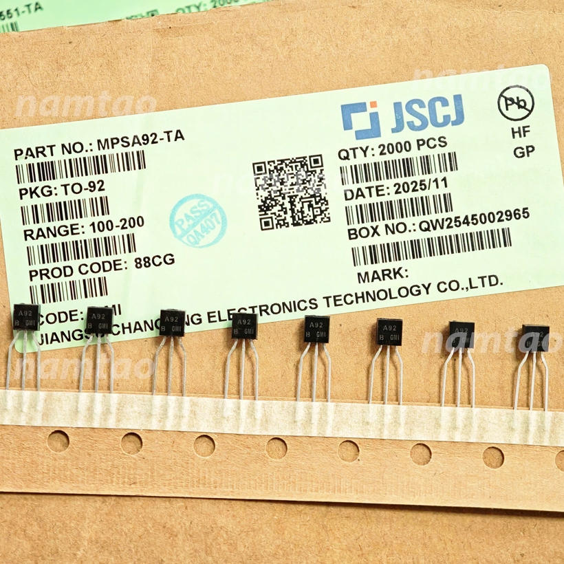 (50 chiếc) Transistor MPSA92  A92  chính hãng CJ chân đồng mới 100%