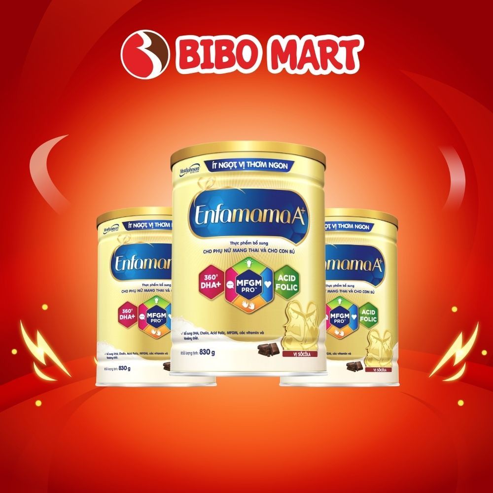 [KOL] Sữa Enfamama A+ Brain Plus Vị Vani Socola Lon Cho Mẹ 400g 830g - Bibomart