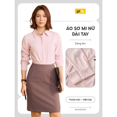 Áo Sơ-mi Nữ Yody Vải Nano phom Slim Fit vải mềm mịn,thoáng mát TRA WOSH26A008