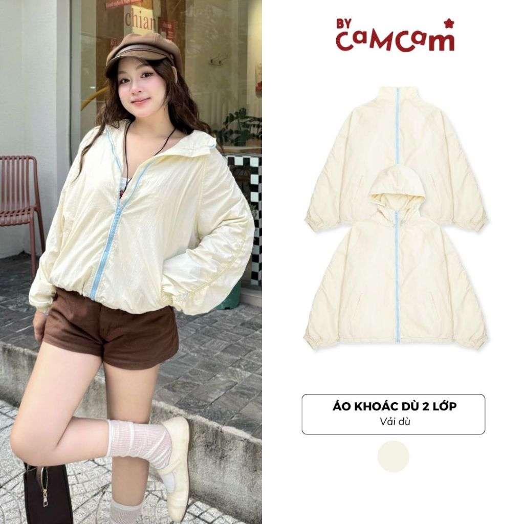 Áo Khoác Dù 2 Lớp 𝑩𝒚𝒄𝒂𝒎𝒄𝒂𝒎 Chắn Gió Dễ Thương Cho Nữ AND227