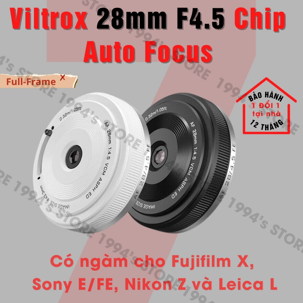 Ống Kính Viltrox 28mm F4.5 Chip AF dành cho Full-Frame Sony E, Nikon Z, Fujifilm X, Leica L - Lens P