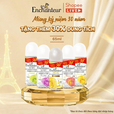 [LIVE] [KỶ NIỆM 30 NĂM] Lăn Khử Mùi Nữ Enchanteur Delightful/Glamour/Sensation/Charming 65ml
