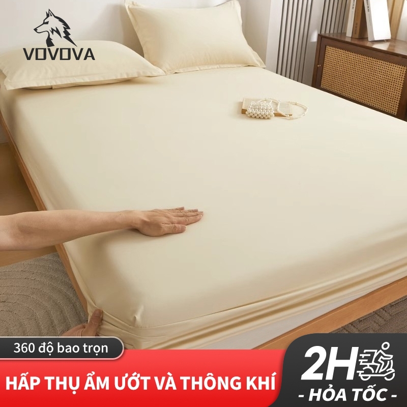 Ga giường thun lạnh trơn VOVOVA đủ size trải drap nệm 1m2, 1m5, 1m8 tấm lót nệm