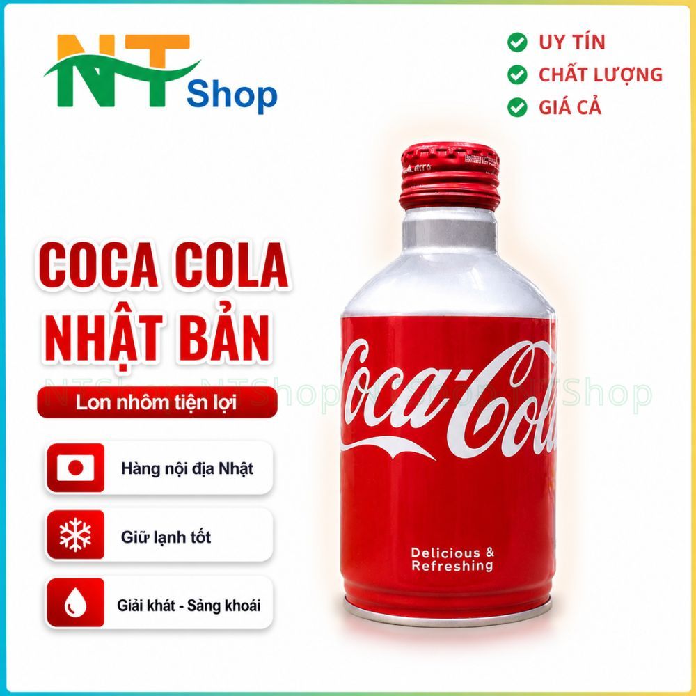 Coca Cola Nhật Bản Nội Địa Lon Nhôm/Nắp Vặn 350–500ml – Nước Ngọt Có Ga Vị Nguyên Bản, Hàng Nhật