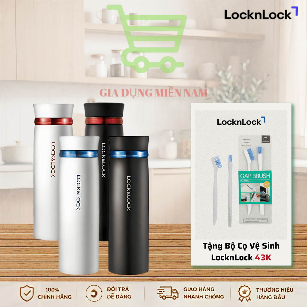 Bình giữ nhiệt LocknLock Feather Light LHC4131, dung tích 450ml - Hàng Chính Hãng