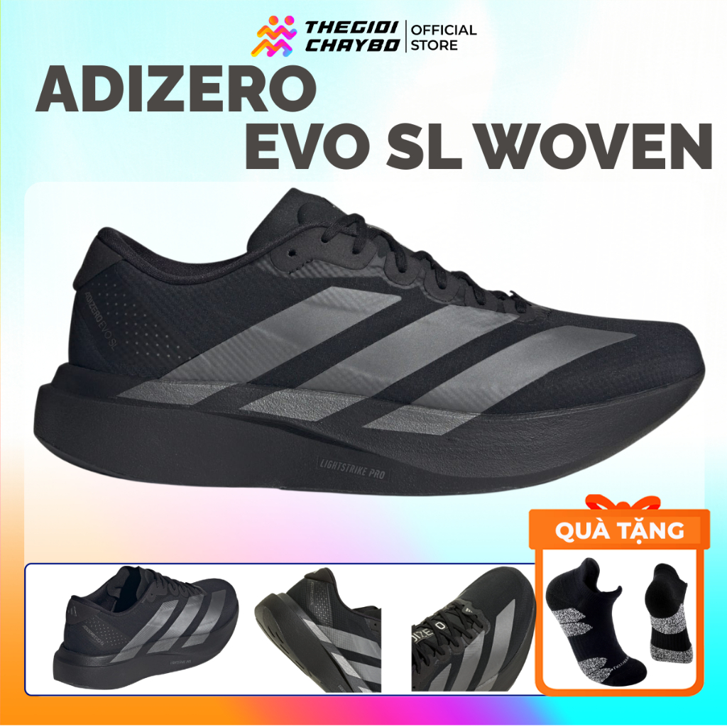 Giày Chạy Bộ Nam Adidas Adizero EVO SL Woven - Đệm Lightstrike Pro Êm, Đế Continental™️ Rubber