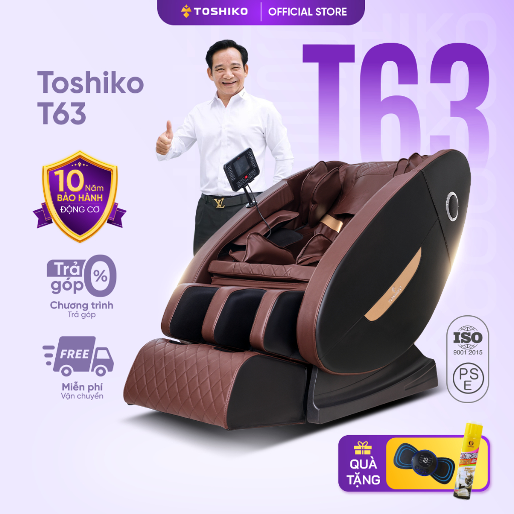 Ghế massage 3D Toshiko T63 hỗ trợ thư giãn tại nhà bảo hành 10 năm động cơ